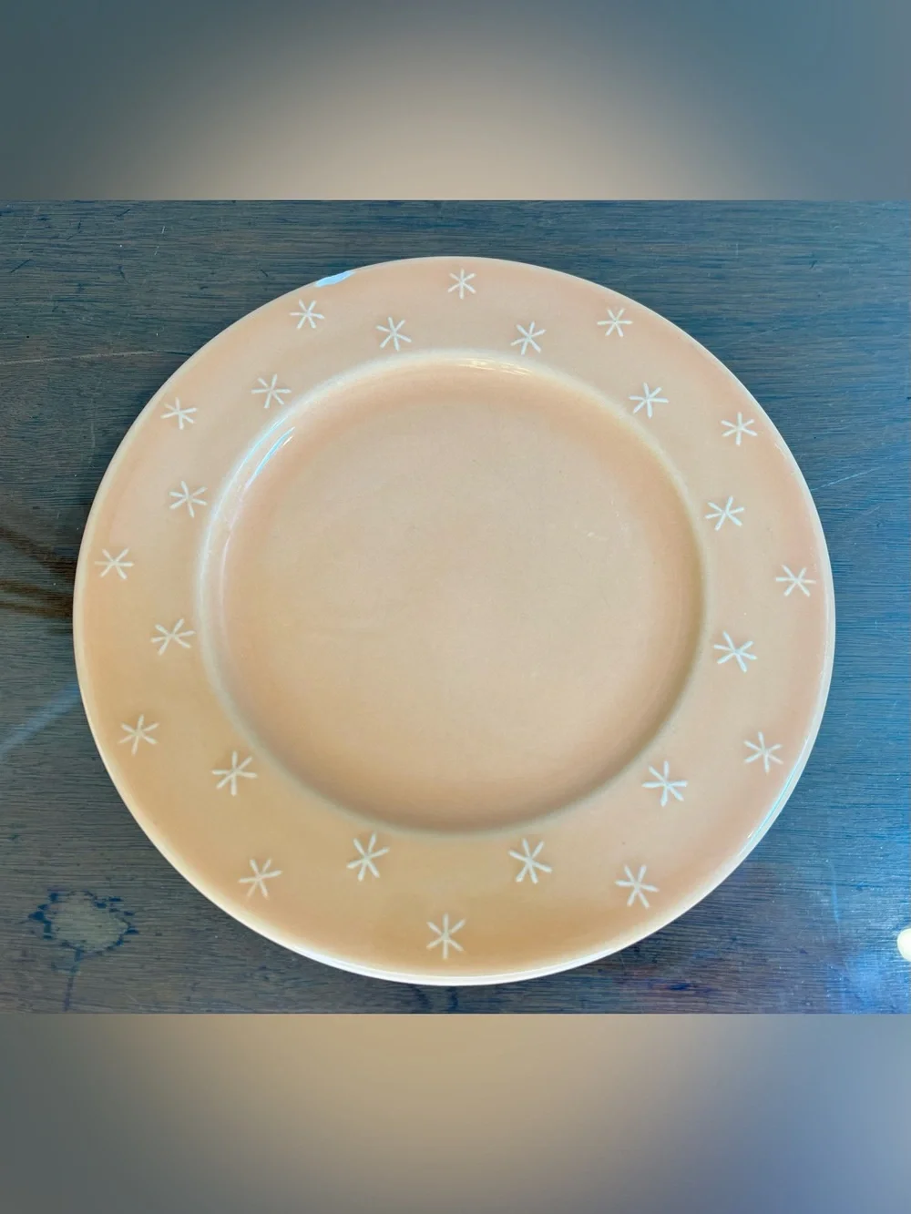 Waechtersbach Embossed Stars Salad Plate 8.25” Single (1) Orange Snowflakes-Read